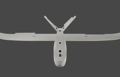 小胖V尾固定翼无人机stl模型