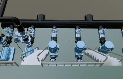 水厂供水泵房blender模型,有fbx,obj格式