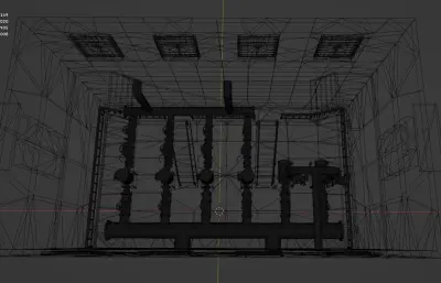 水厂供水泵房blender模型,有fbx,obj格式