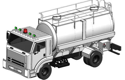 5000L奶罐车简易模型