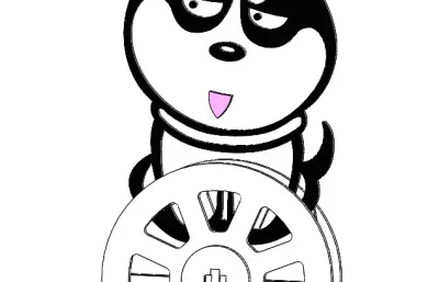 木质哈士奇不倒翁