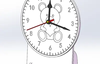 激光切割小熊钟表