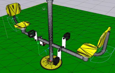 公园跷跷板C4D,STL模型