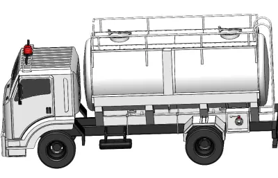 5000L奶罐车简易模型