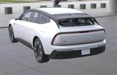 全新奥迪E5 Sportback汽车,带内饰,塌陷模型