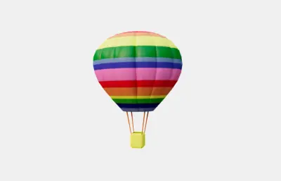 卡通热气球 飞行器 环球旅行气球