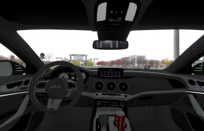 起亚斯汀格KiaStinger汽车,带内饰的塌陷模型