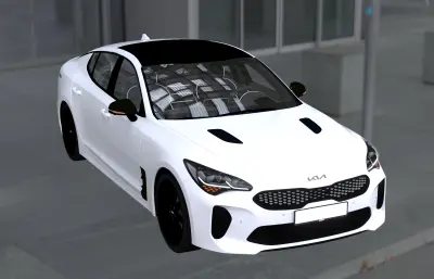 起亚斯汀格KiaStinger汽车,带内饰的塌陷模型