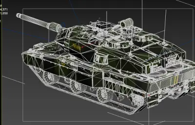 Strv122主战坦克max塌陷模型