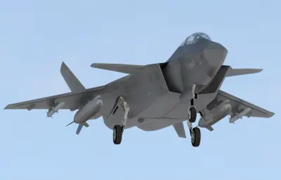 歼J-20S双座型隐身战斗机 ,威龙带驾驶舱 挂载武器塌陷模型