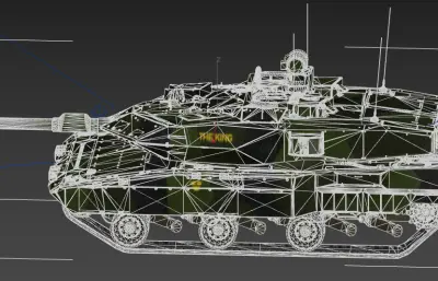Strv122主战坦克max塌陷模型