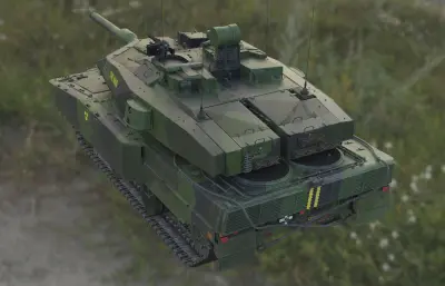 Strv122主战坦克max塌陷模型