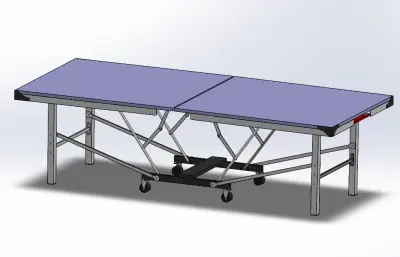 可折叠乒乓球桌,展开和折叠两款模型