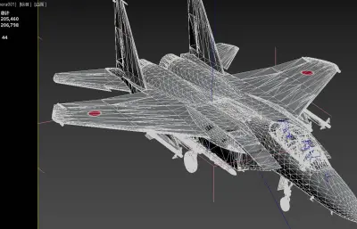 双座F15DJ鹰式战斗机,带驾驶舱,挂载武器