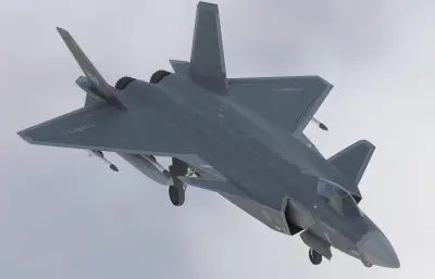 歼J20A威龙战斗机,带驾驶舱,挂载武器