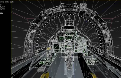双座F15DJ鹰式战斗机,带驾驶舱,挂载武器