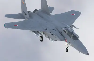 双座F15DJ鹰式战斗机,带驾驶舱,挂载武器