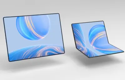 华为HUAWEI MateBook Fold 非凡大师电脑模型 C4D fbx ksp