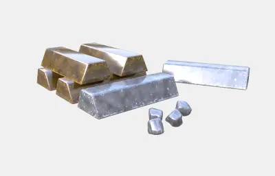 金条,铁块,银块碎银