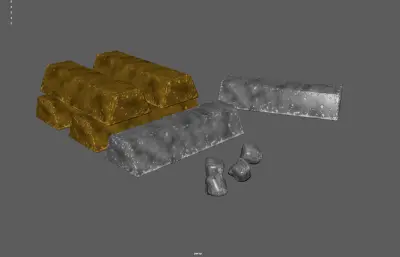 金条,铁块,银块碎银