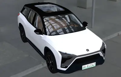 蔚来ES8汽车,带内饰,已塌陷