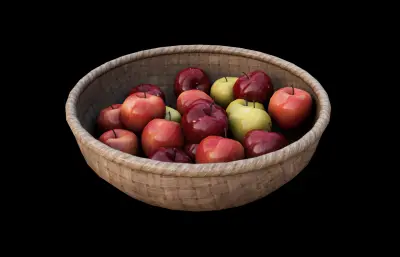 水果 竹编框+苹果 水果盘