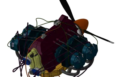 扁平四缸飞机发动机