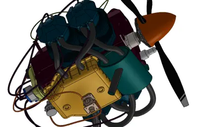 扁平四缸飞机发动机