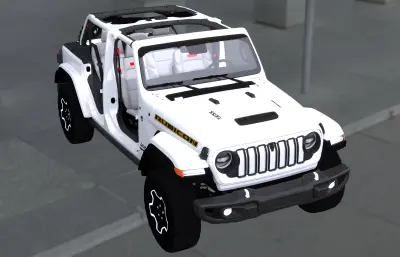 牧马人JEEP吉普车,越野车,已塌陷