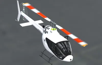 bell505直升机飞机,已塌陷