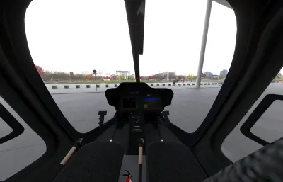 bell505直升机飞机,已塌陷