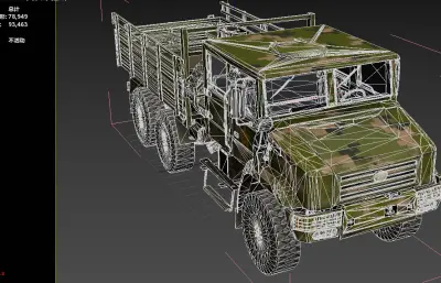解放MV3胜虎高机动通用战术军车,带内饰,已塌陷