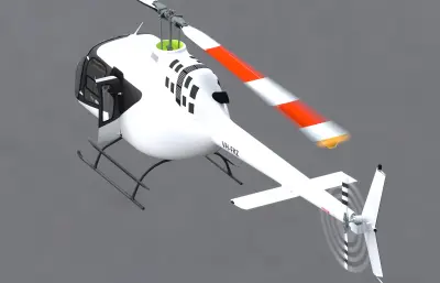 bell505直升机飞机,已塌陷