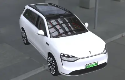 华为AITO问界M9汽车,带内饰,已塌陷