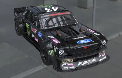 Hoonicorn福特野马高性能改装漂移赛车汽车,带内饰,已塌陷