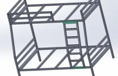 双层床铁架模型