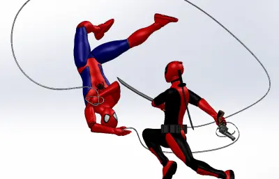 蜘蛛侠vs死侍模型