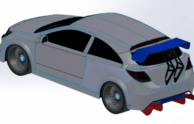 带复合材料尾翼的跑车
