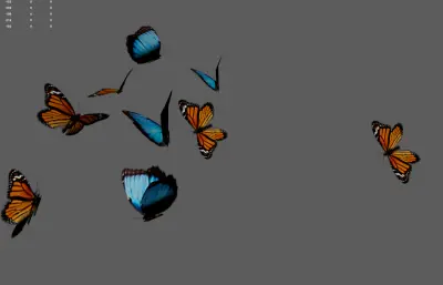 手绘蝴蝶 蝴蝶飞舞 花丛蝴蝶