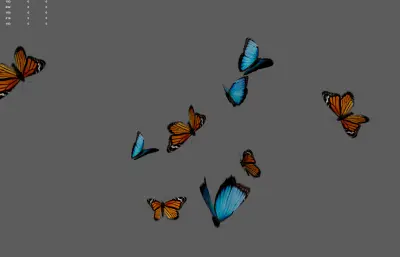 手绘蝴蝶 蝴蝶飞舞 花丛蝴蝶