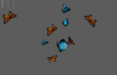 手绘蝴蝶 蝴蝶飞舞 花丛蝴蝶