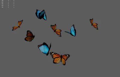 手绘蝴蝶 蝴蝶飞舞 花丛蝴蝶