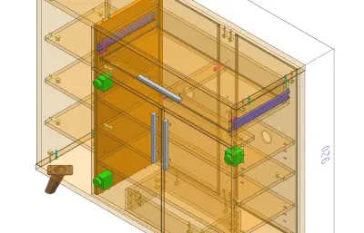 双门一抽左空鞋柜带孔位结构