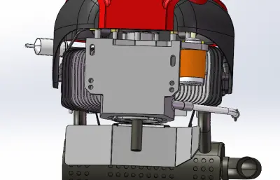 带防尘罩的柴油发动机模型