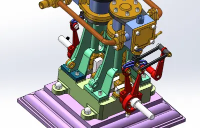 双缸蒸汽机模型