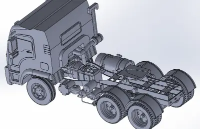 半挂货车车头stp模型