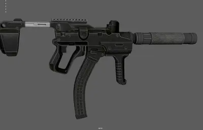 紧凑型冲锋枪 突击步枪 消音枪塌陷模型