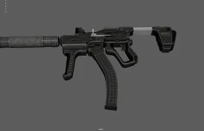 紧凑型冲锋枪 突击步枪 消音枪塌陷模型