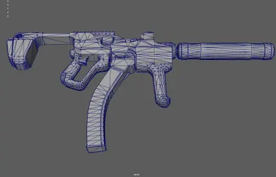紧凑型冲锋枪 突击步枪 消音枪塌陷模型