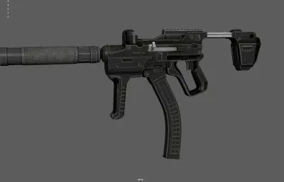 紧凑型冲锋枪 突击步枪 消音枪塌陷模型